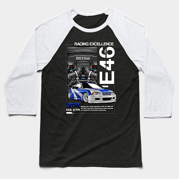 BMW E46 Racing Excellence Baseball T-Shirt by Harrisaputra